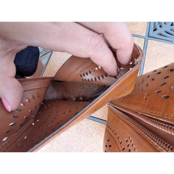 Carlos by Carlos Santana Sterling Women's Brown Leather Heels Western - Picture 3 of 5